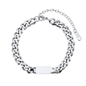 STCB05 Joyería Hip Hop, Bisutería de Acero Inoxidable, Barra Lisa Dorada, Cadena <span class=keywords><strong>Cubana</strong></span>, Pulsera de Eslabones Cubanos - Product Image 2