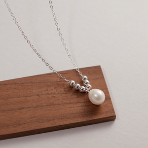 Collier en argent pur S925, style frais et tendance, perle d'eau douce, design original, bambou Y01515 - Product Image 1