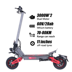 <span class=keywords><strong>Trottinette</strong></span> électrique pliable tout-terrain pour adulte, 3000W, batterie lithium 60V/28AH, pneus larges de 11 pouces, charge maximale 150kg, double moteur - Product Image 1
