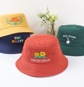 Casquette de pêcheur personnalisée brodée unisexe en toile de coton couleur unie pour l'extérieur, décontractée, d'été, avec logo sur le panneau avant - Product Image 5