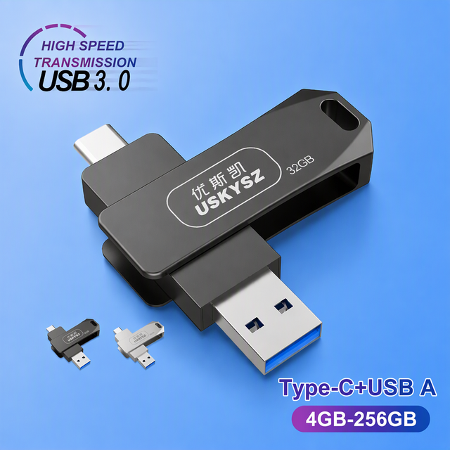 Type C Usb Flash Drive 32GB Otg Dual Port for Android Phone High Speed Custom logo