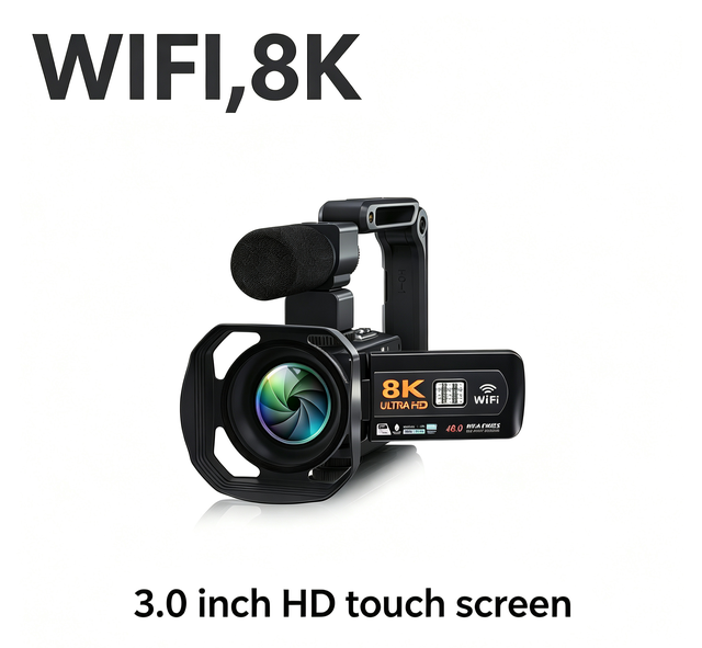 External TF/SD/HCSD Card 48MP PhotosTime-lapse Function Support HD Support External MIC 8k Camera
