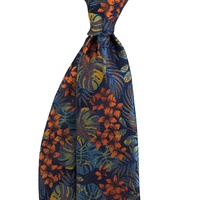 Cravates fines fantaisie en gros de Shengzhou, Chine – Cravates personnalisées pour hommes en polyester tissé à motifs tropicaux (feuilles et fleurs) – Les meilleures cravates pour hommes