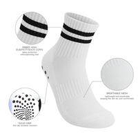 Chaussettes de yoga en coton personnalisables antidérapantes avec coussinet de gym, logo imprimé coloré, revers et semelle à grip tricoté pour l'exercice et le Pilates