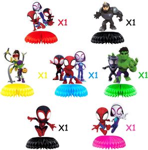 Nouveauté : Ornements en nid d'abeille Spiderman pour la décoration de table de fête d'anniversaire, base en papier - Product Image 3