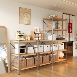 ชั้นวางของไม้แบบตั้งได้พร้อมกรอบโลหะทนทาน - Product Image 6