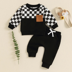 Sudadera de algodón orgánico para bebé, 2 uds., disfraz infantil, conjunto de ropa de invierno informal a la moda para niños, chándal para niñas y niños de 2 a 6 <span class=keywords><strong>años</strong></span> - Product Image 2