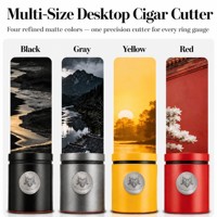 Coupe-cigares de bureau multifonctionnel 4-en-1, coupe en V multi-calibre, diffuseur d'arômes haut de gamme en acier inoxydable, métal premium