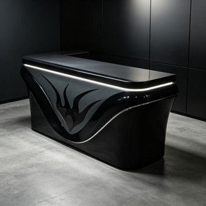 Comptoir d'accueil en FRP sur mesure, style Art déco moderne, fait main, pour hall commercial - Product Image 1