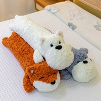 Großhandel Lockiges Flauschiges Langes Tier-Körperkissen Liegendes Fuchs-Hunde-Plüschkissen Weiches Gefülltes Schlafkissen für Schlafzimmer Sofa Geschenk