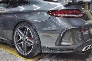 Lame de pare-choc arrière en Fiber de carbone, 2 pièces, pour mercedes-benz classe <span class=keywords><strong>C</strong></span> A205 C205 Sport C43 <span class=keywords><strong>AMG</strong></span> Sedan coupé 2015 — <span class=keywords><strong>2019</strong></span> - Product Image 2