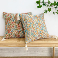 Innermor rétro fleur coton lin teint en fil Jacquard oreiller élégant atmosphère Accent pour la maison ou l'hôpital salon coussin