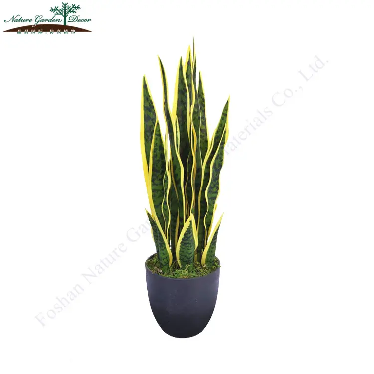 Árvore de decoração tropical para bonsai, sansevieria plástico interno, planta rara de cobra