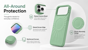 Coque de téléphone magnétique antichoc à texture ondulée couleur bonbon effet peau mate pour iPhone 17 18 Pro Max, avec dos givré - Product Image 3