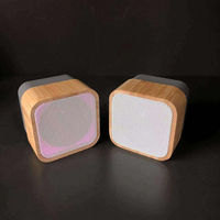 Mini haut-parleur portable en bois de bambou, enceinte carrée vintage