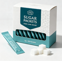 Sachet personnalisé de 15g en aluminium Mylar pour liquides, miel, sucre, café, thé en poudre, lait en poudre avec boîte