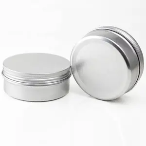 Alüminyum kavanoz 150 ml 5oz stokta boş pomad konteyner kozmetik yüz kremi yuvarlak Metal mum teneke kutu (NAL01-150)