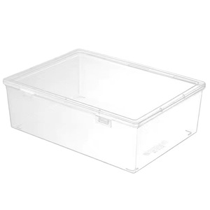 Transparent Document Storage <b>Box</b> Large Capacity A4 <b>File</b> Organizer Stackable With Lid Desktop Office Use - Product Image 1