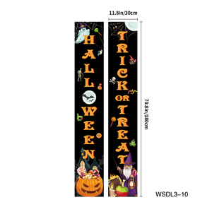 ป้ายตกแต่งฮาโลวีนสำหรับภายนอกอาคาร ป้ายแขวนสำหรับปาร์ตี้ Trick or Treat สุขสันต์วันฮาโลวีน สำหรับตกแต่งประตูหน้าบ้าน ระเบียง สนามหญ้า และผนัง - Product Image 5
