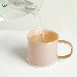 Tasse à thé, café ou lait en verre opale rose à double paroi résistante à la chaleur avec poignée, mugs en verre personnalisés, <span class=keywords><strong>cadeau</strong></span> pour la fête <span class=keywords><strong>des</strong></span> pères - Product Image 1