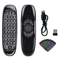C120 Air Mouse 2.4G WL Fly Mouse Backlit Voice Mini Keyboard Mouse Remote Control Digunakan untuk Android TV Box Smart TV PC Proyektor