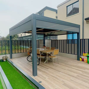 Pavillon de jardin électrique intelligent en aluminium <span class=keywords><strong>composite</strong></span> à usage domestique, coupe-vent, résistant au soleil et à l'eau, fabricant de gros - Product Image 1