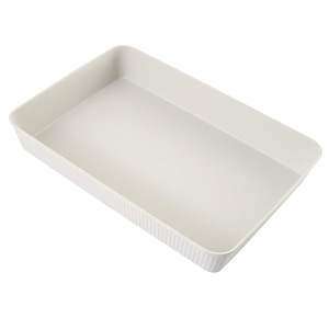 Japanese Style Desktop Storage Box Rectangle <b>Stackable</b> Plastic <b>Basket</b> For Snacks Cosmetics Kitchen Bathroom Matcha Green Pink - Product Image 5