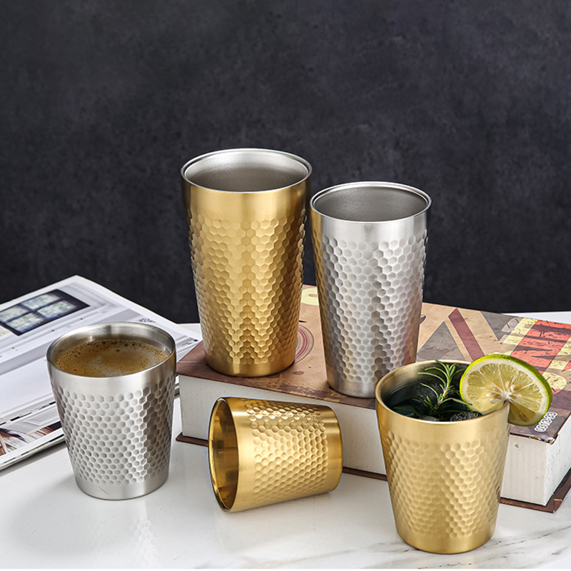Korean Stainless Steel Drinking Cups Utensils For Restaurant Dual Insulated Beer Mug