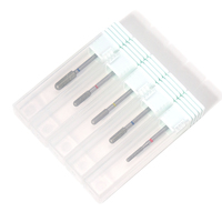 Fraise à ongles diamantée ronde à tête lisse, petite taille, rouge, 3,0*10, pour manucure russe, coupe-cuticules