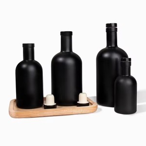 Personnalisé 250ml 375ml 500ml Verre clair Glaçage Ratafee <span class=keywords><strong>Cidre</strong></span> Gin Bouteilles Fond épais Hydromel Eau <span class=keywords><strong>de</strong></span> <span class=keywords><strong>Feu</strong></span> Rhum Bouteille Avec Liège - Product Image 1