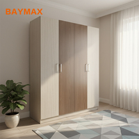 Armoire moderne à quatre portes, armoire de rangement en bois, dressing, meubles de chambre à coucher