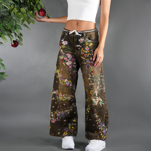 <span class=keywords><strong>Pantaloni</strong></span> ricamati da <span class=keywords><strong>uomo</strong></span> Jeans in Denim vestibilità regolare per <span class=keywords><strong>uomo</strong></span> Streetwear ricamati <span class=keywords><strong>pantaloni</strong></span> di Jeans floreali - Product Image 2