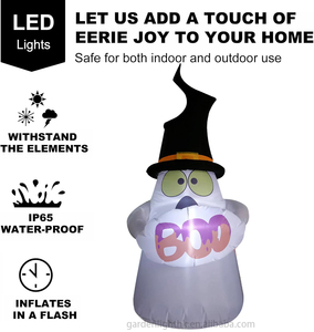Fantasma blanco inflable impermeable de 5 pies que sostiene la señal de BOO, luz LED incorporada, decoración de patio de Halloween, Fiesta en casa embrujada - Product Image 5