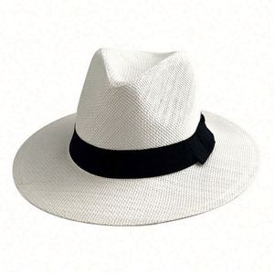 Chapeau Panama Classique Ajustable en Paille – Style Tendance Fait Main avec Impression Sérigraphiée, Protection Solaire, Chapeau de Plage pour Femme - Product Image 2