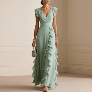 Chiffon Dress Maxi Dresses Plain Green Chiffon Maxi Dress, Fit And Flare Ballroom Gown, Custom, Xiaolizi Chiffon Dress Maxi Dresses Plain Green Chiffon Maxi Dress, Fit And Flare Ballroom Gown, Custom, Xiaolizi