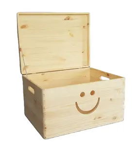 12 ''x 15'' Große Aufbewahrung sbox aus normalem Holz mit Deckel und Griffen Craft Keeps ake Holzkisten