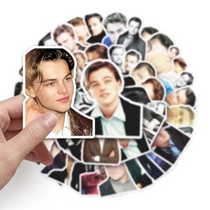 สติกเกอร์ไดคัทสำหรับตกแต่งแล็ปท็อปแบบมีกาวในตัวสติกเกอร์ PVC ไวนิลนักแสดงเลโอนาร์โดแบบหล่อ50ชิ้น - Product Image 6