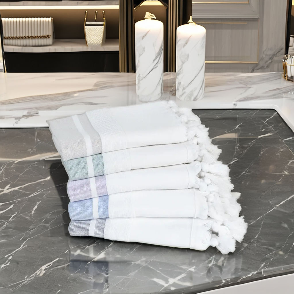 White - Lilac Stripes