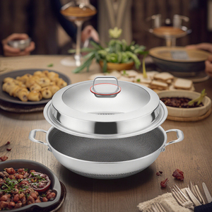 <span class=keywords><strong>Wok</strong></span> en acier inoxydable haute capacité, antiadhésif, design nid d'abeille, pour cuisinière à gaz, restaurants chinois, hôtels, ustensiles de cuisine - Product Image 6