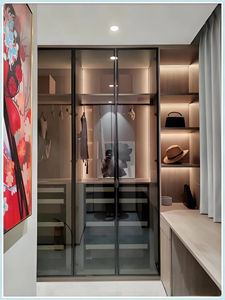 Gabinetes de almacenamiento de dormitorio de diseño de lujo moderno Armario de paseo de aglomerado de alta calidad Máxima durabilidad de almacenamiento Armario de habitación - Product Image 3