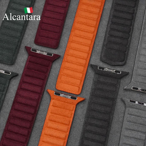 Bracelets à boucle magnétique en cuir de luxe pour montre Alcantara Bandes magnétiques fortes <span class=keywords><strong>Apple</strong></span> <span class=keywords><strong>Watch</strong></span> Series 1/2/3/<span class=keywords><strong>4</strong></span>/5/6/7/8/9/S10/<span class=keywords><strong>SE</strong></span>/ultra - Product Image 6