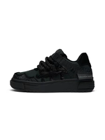 Zapatillas de lujo negras con cordones de cuerda para invierno, estilo Y2K, con plataforma y cordones gruesos, para hombre y mujer, tendencia de moda.