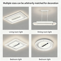 Ventilateur de plafond LED sans pales toutes saisons, avec fonctions de refroidissement et de chauffage, purificateur d'air ioniseur, affichage de la température pour salon, direct usine