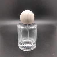 Atomizador de Perfume de Madera Natural con Tapa de Madera de Fresno, Botella de Perfume de Vidrio Transparente de 30ml y 50ml con Base Gruesa
