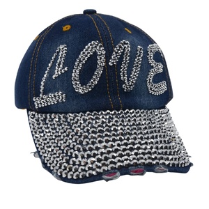 Casquette de baseball rétro à 6 panneaux avec logo en strass, style sportif délavé, structurée, haute performance, fermeture réglable, pour l'extérieur - Product Image 1
