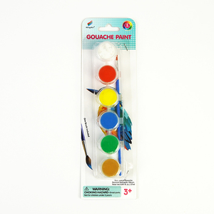 Ensemble de peinture <span class=keywords><strong>gouache</strong></span> 6 couleurs avec pinceau, parfait pour les enfants, peinture artistique non toxique pour les loisirs créatifs, fournitures scolaires, vente en gros - Product Image 1