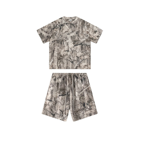 Conjunto de Camiseta y Pantalones Cortos <span class=keywords><strong>con</strong></span> Estampado de Camuflaje OEM, Camisetas y Pantalones Cortos Gruesos para <span class=keywords><strong>Hombre</strong></span>, Camiseta de Ropa Urbana Personalizada, Pantalones Cortos Casuales de Camuflaje - Product Image 3