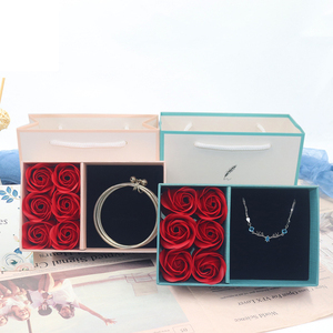 San valentino festa della mamma scatola regalo finestra aperta cielo e terra 6 pezzi sapone fiori rosa scatola ciondolo orecchini ad anello - Product Image 5