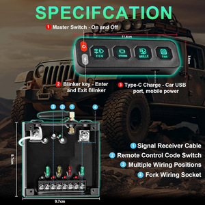 Caja de relés inalámbrica de 4 vías, 12V 40A, de plástico, para control de circuitos de coches y barcos, actualización de sistemas. - Product Image 2