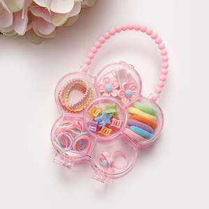 Set de Accesorios para el Cabello de Niñas: Lazos, Pinzas, Anillos, Gomas Elásticas con Diseño de Arcoíris y Flores - Product Image 2